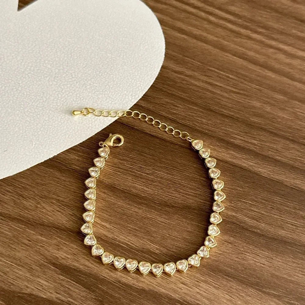 Heart tennis bracelet Q178